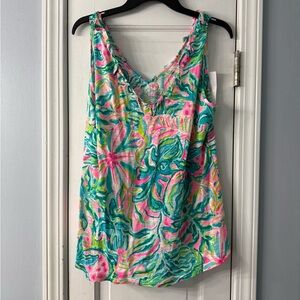 Lilly Pulitzer Gigi Ruffle Tank Top in Multi One in a Melon